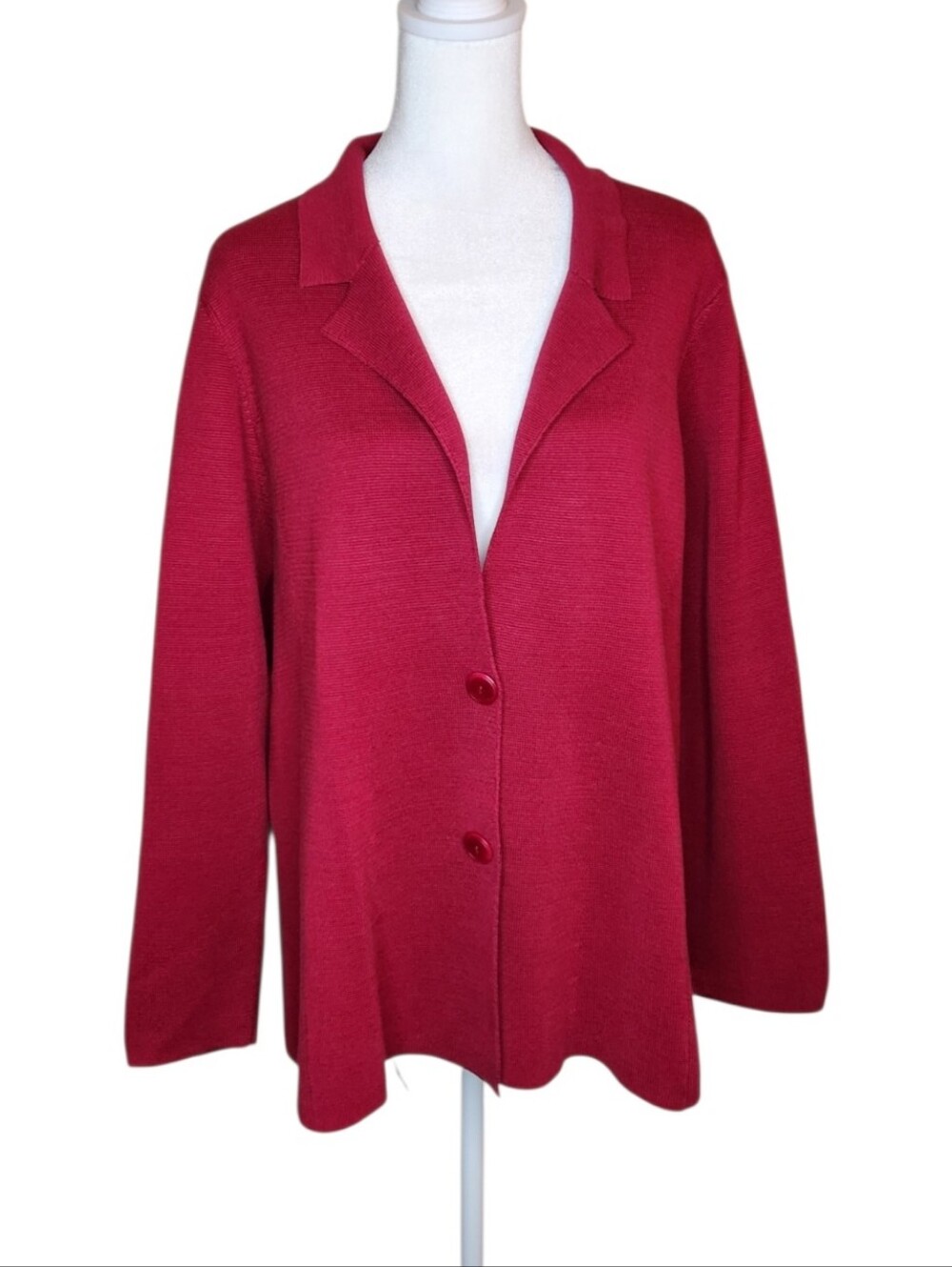 Eileen Fisher Knit Sweater Blazer Dark Pink Size 1X